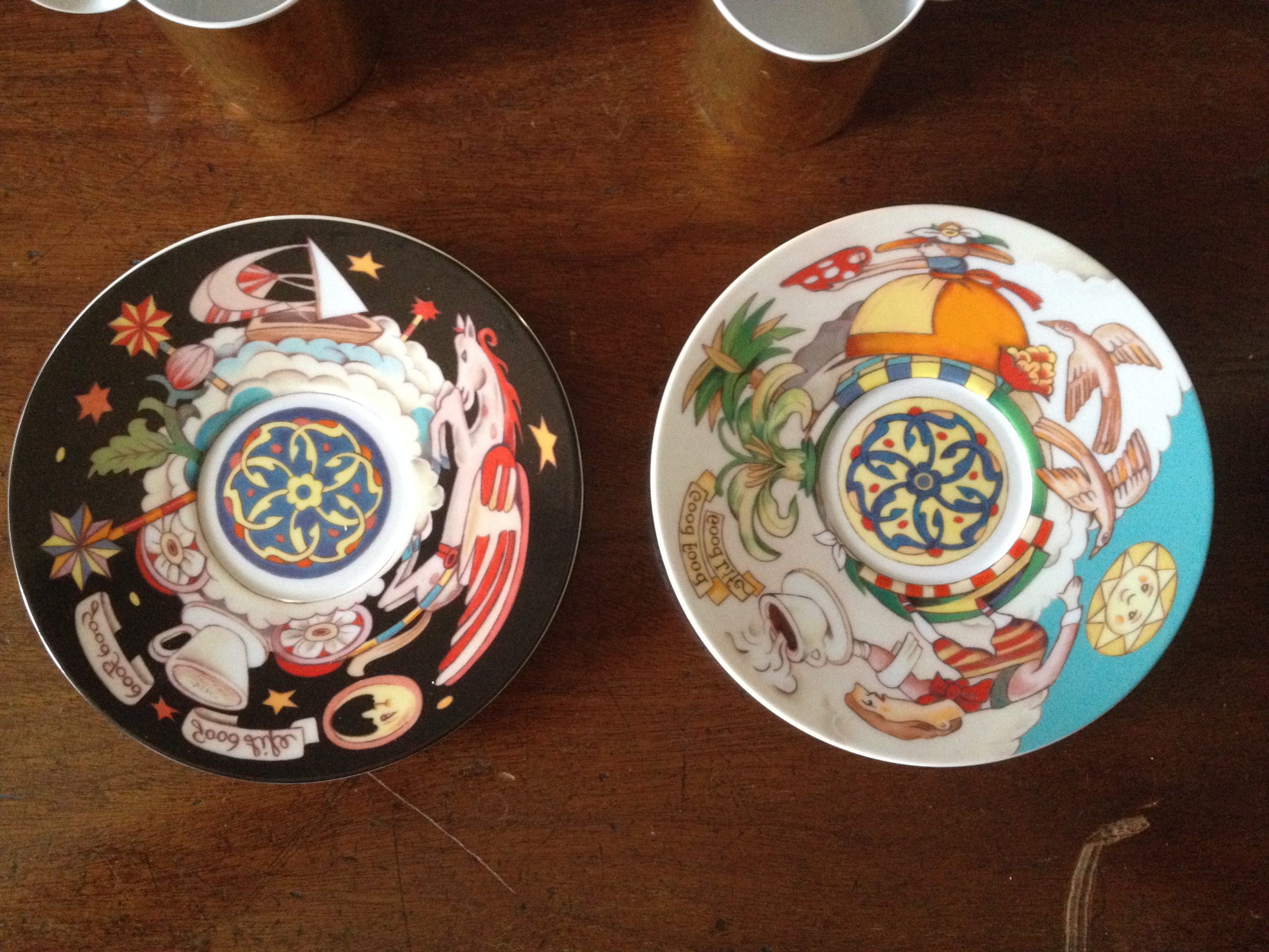 Paire de tasses et soucoupes sous-tasses Mario Grosso – Image 2